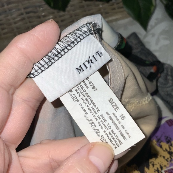 Mixit Black & Orange Tropical Floral Tankini & Skort Swimsuit Size 10 - Picture 6 of 6